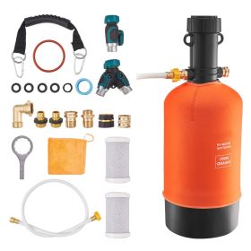 RV Water Softener, 16,000 Grain, Portable Water Softener with Filter System, NPT 3/4" Fittings, Food-Grade Resin, Quick Connect, for RVs, Trailer