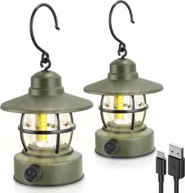 Camping Lantern Rechargeable Battery Powered  2 Pack , Camping Gear Must Haves, Camping Accessories