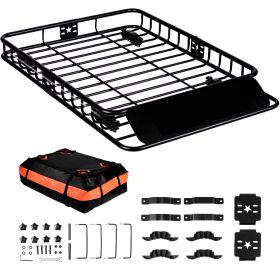 Roof Rack Cargo Basket, 51" x 36" x 5" Rooftop Cargo Carrier w/ 15 Cu Ft Waterproof Cargo Bag, 200 LBS Capacity Universal Rack Carrier for SUV, T