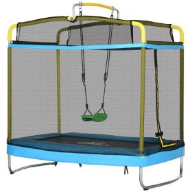 3-in-1 Trampoline for Kids, 6.9' Kids Trampoline with Net, Light Blue (Option: Light Blue-1250x450x200 mm)